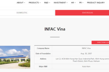 Công ty InFac Vina, sản xuất linh kiện điện ô tô, sử dụng MSD1000-160