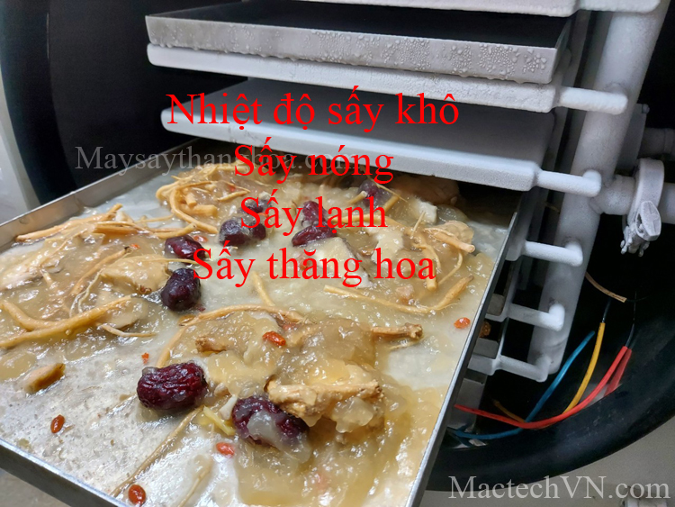 nhiệt độ sấy nóng, sấy lạnh và sấy thăng hoa