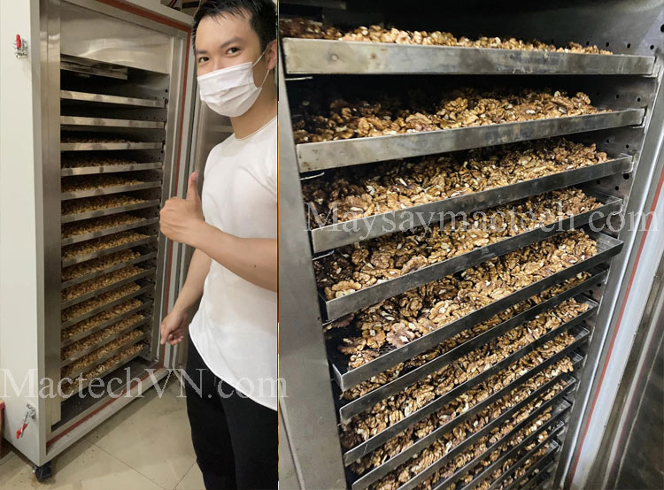 máy sấy ngũ cốc loại sấy 100kg, sấy đậu phộng, macca...